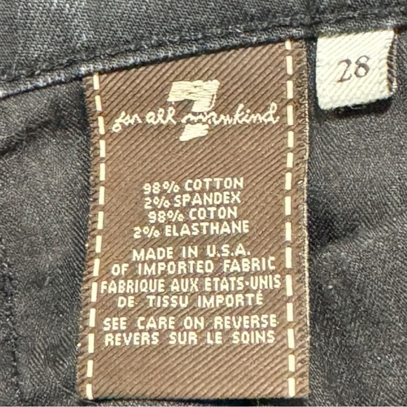 7 For All Mankind Gwenevere Black Skinny Jeans – Leopard Back Pocket – Size 28 - Picture 6 of 6